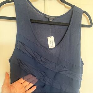 NWT Banana Republic Women's Navy Ruffle Tank Top